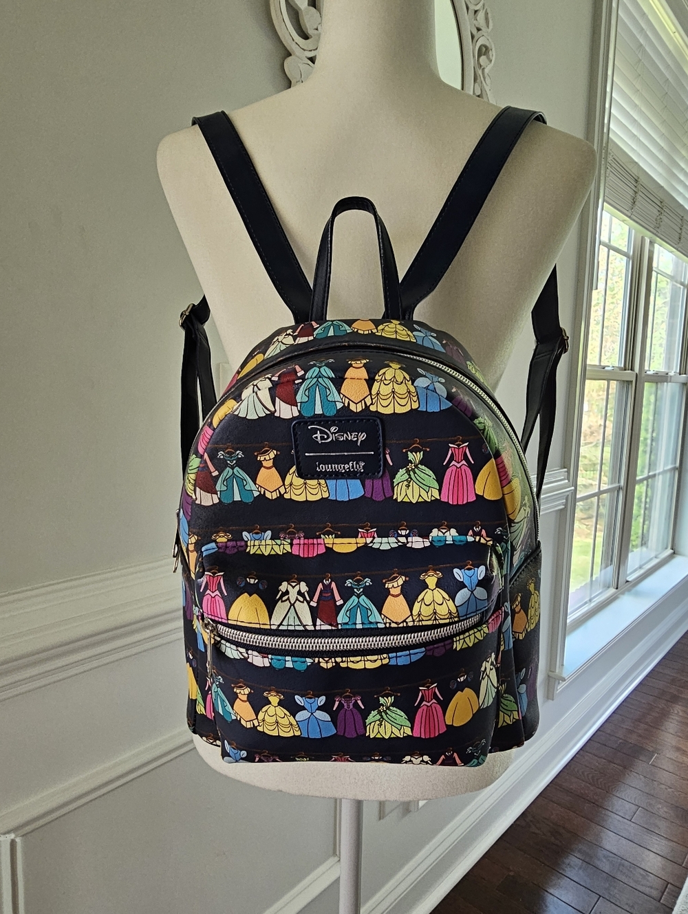 Disney Loungefly Princess Dress Closet Mini Backpack Navy Blue